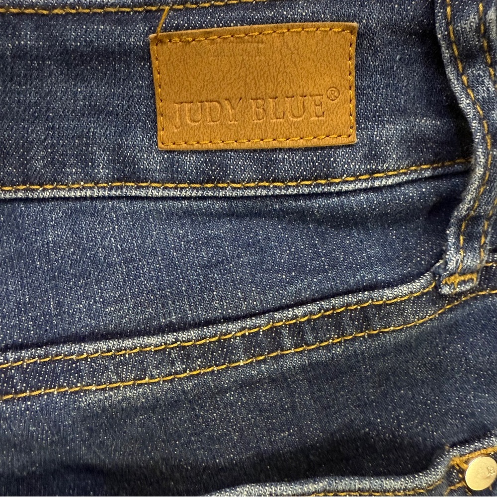 Judy Blue Blue Denim Distressed High Rise Skinny Fit Stretch Jeans Sz 14W - Picture 3 of 8